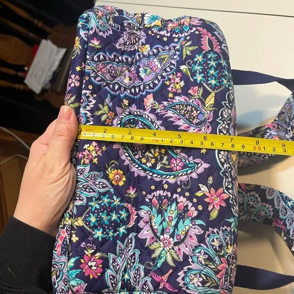 Vera Bradley French Paisley Campus Backpack quilted purple like new - Picture 10 of 12